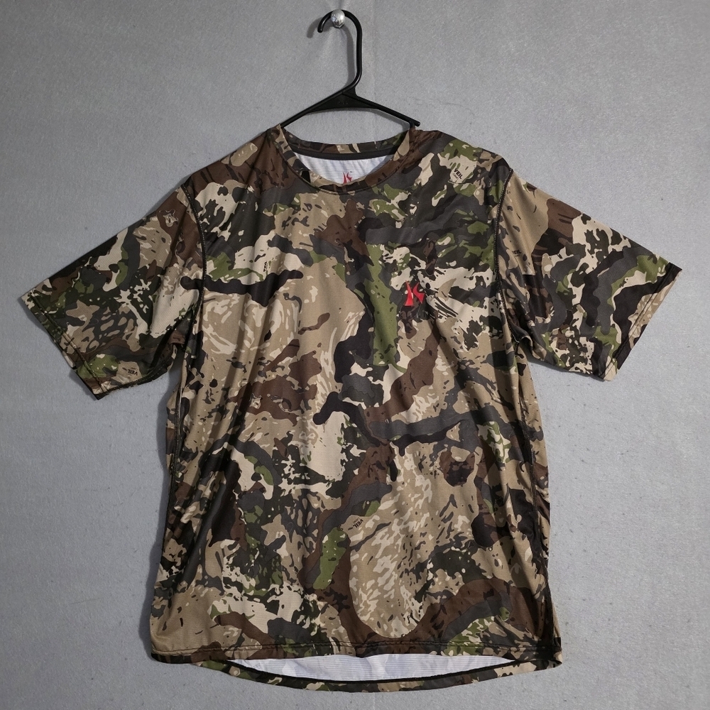 Killik Mens Summit Cooling Short Sleeve Veil Camo Hunting Shirt Size Medium